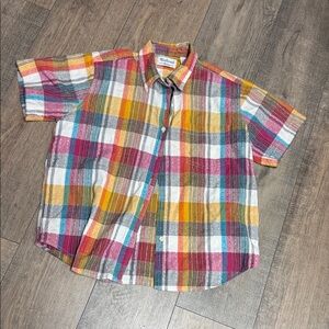 Westbound Colorful Plaid Short Sleeve Camp Shirt